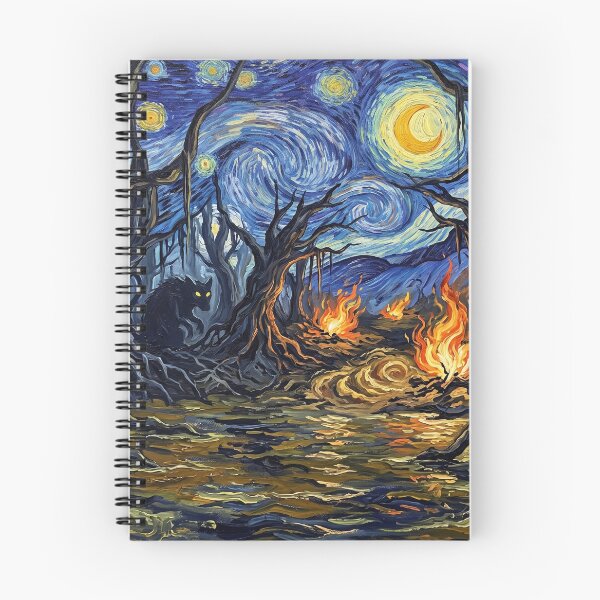 Item preview, Fire Swamp Starry Night Fantasy Landscape designed and sold by Bad-Decisions-Designs.