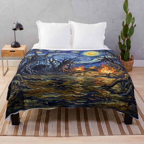 Item preview, Fire Swamp Starry Night Fantasy Landscape designed and sold by Bad-Decisions-Designs.
