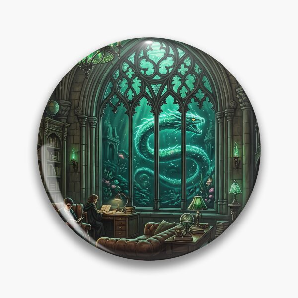 Item preview, Serpent House Common Room Under the Lake - Dark Academia Fantasy Art designed and sold by KreonaTime.