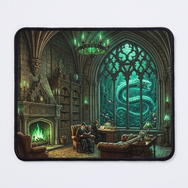 Item preview, Serpent House Common Room Under the Lake - Dark Academia Fantasy Art designed and sold by KreonaTime.