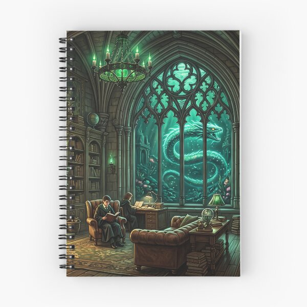 Item preview, Serpent House Common Room Under the Lake - Dark Academia Fantasy Art designed and sold by KreonaTime.