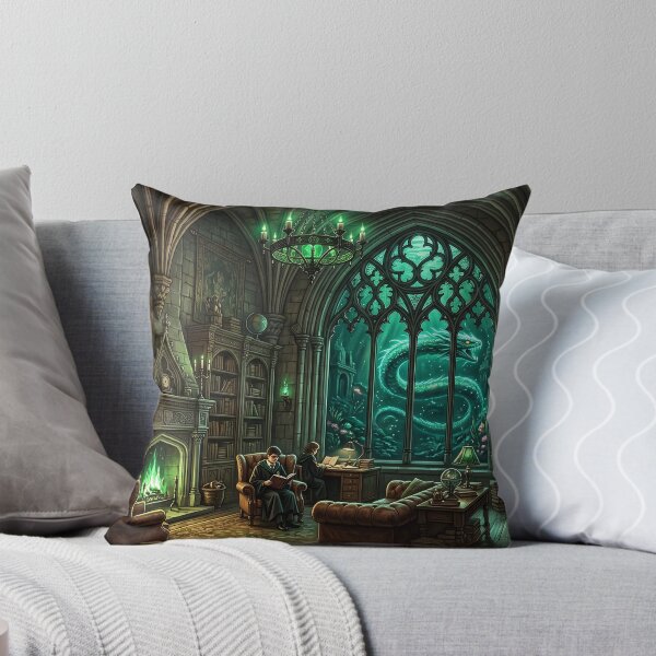 Item preview, Serpent House Common Room Under the Lake - Dark Academia Fantasy Art designed and sold by KreonaTime.