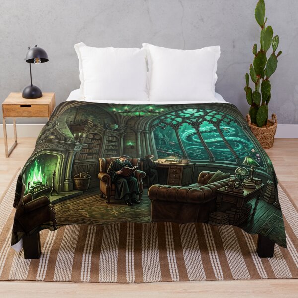 Item preview, Serpent House Common Room Under the Lake - Dark Academia Fantasy Art designed and sold by KreonaTime.