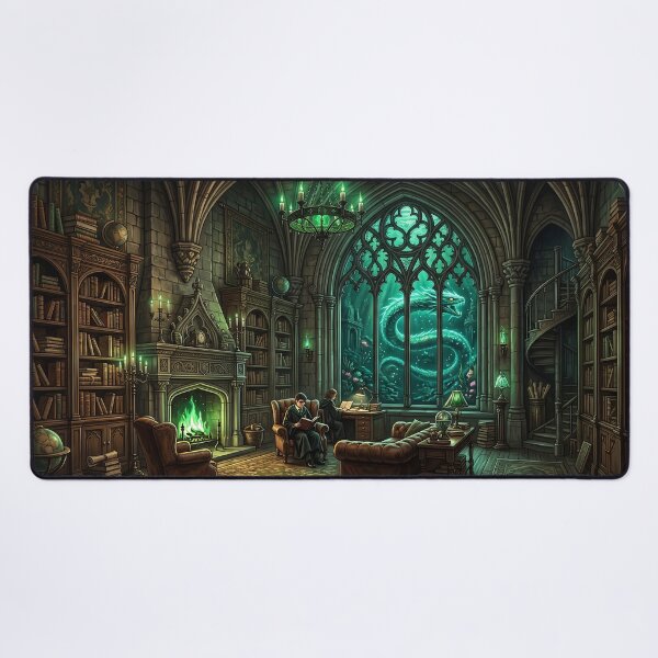 Item preview, Serpent House Common Room Under the Lake - Dark Academia Fantasy Art designed and sold by KreonaTime.