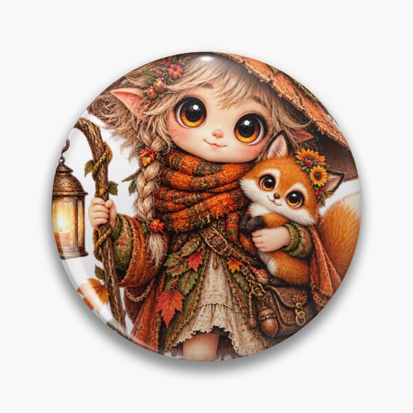 Item preview, Cute Autumn Witch with Squirrel designed and sold by Melody Printable.