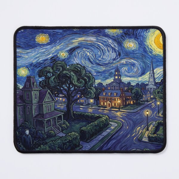 Item preview, Haddonfield Starry Night Horror Landscape designed and sold by Bad-Decisions-Designs.