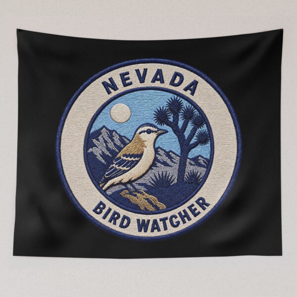 Item preview, Nevada Bird Watcher – Loggerhead Shrike Desert Patch designed and sold by The-Drip-Studio.