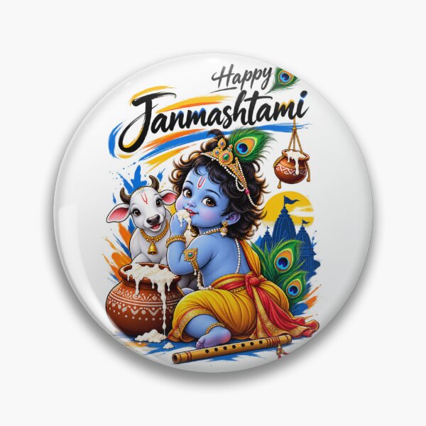 Item preview, happy janmashtami ll grils and boys, young ll T- Shirts Jai Shree Krishna Personalize White Color T-Shirt designed and sold by everyone cloth house.