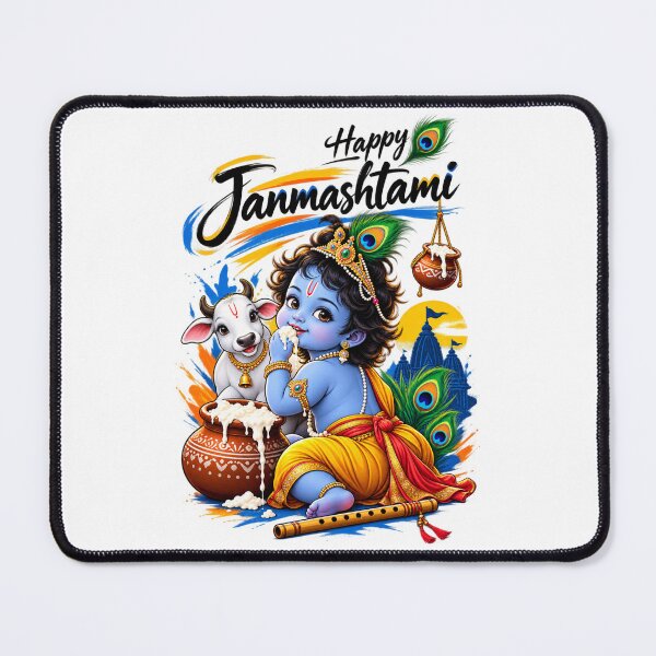 Item preview, happy janmashtami ll grils and boys, young ll T- Shirts Jai Shree Krishna Personalize White Color T-Shirt designed and sold by everyone cloth house.