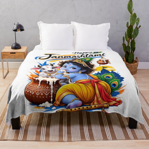 Item preview, happy janmashtami ll grils and boys, young ll T- Shirts Jai Shree Krishna Personalize White Color T-Shirt designed and sold by everyone cloth house.