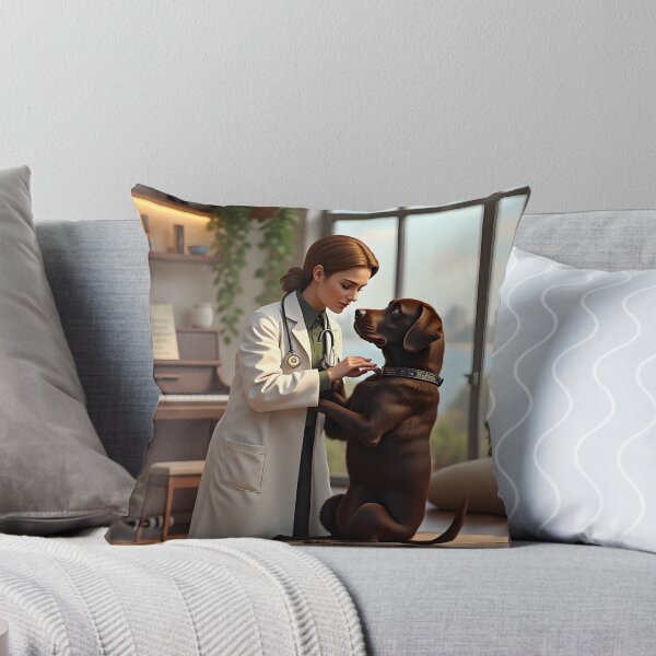 Item preview, VETERINARIAN WITH CHOCOLATE LABRADOR DOG designed and sold by PawsStudioAU.
