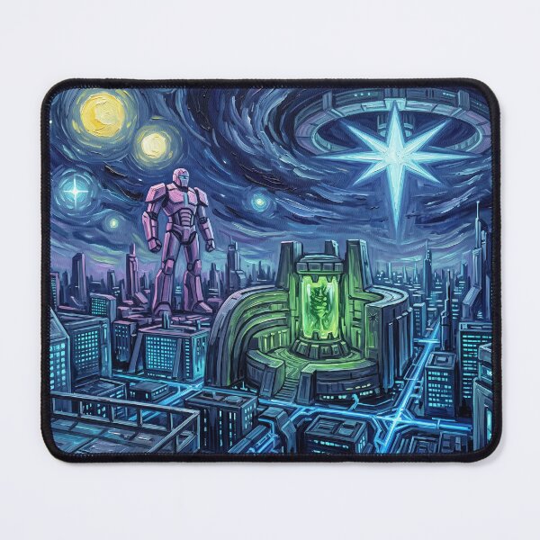 Item preview, Hala Starry Night Sci Fi Landscape designed and sold by Bad-Decisions-Designs.