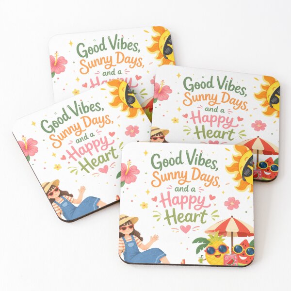 Item preview, Good Vibes Sunny Days Happy Heart Summer designed and sold by itxelaraStudio.