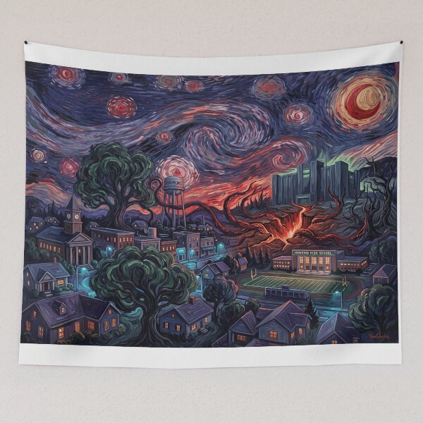 Item preview, Hawkins Indiana Starry Night Sci Fi Landscape designed and sold by Bad-Decisions-Designs.