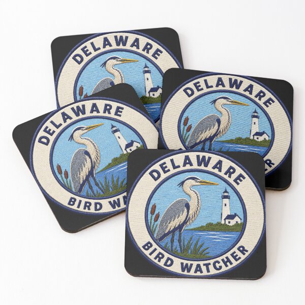 Item preview, Delaware Bird Watcher – Great Blue Heron Coastal Patch designed and sold by The-Drip-Studio.