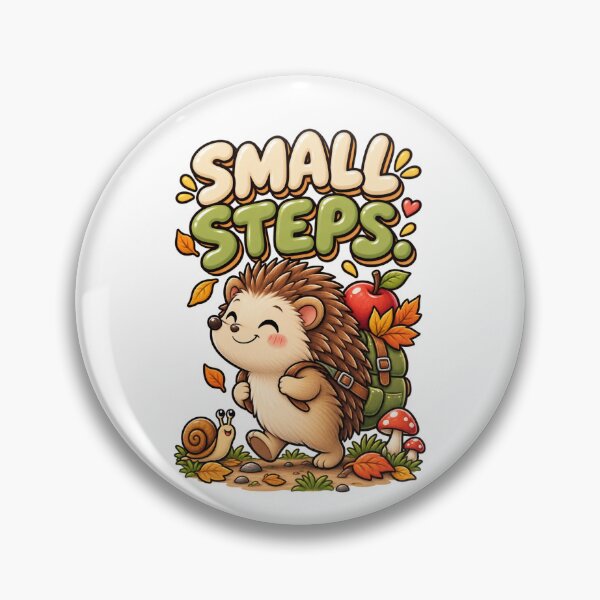 Item preview, Small Steps. – Cute Happy Hedgehog Cartoon Design designed and sold by Kiinaaa.