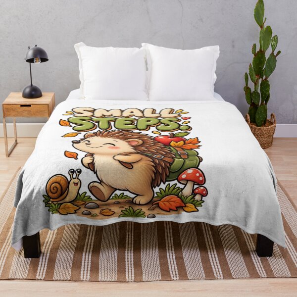 Item preview, Small Steps. – Cute Happy Hedgehog Cartoon Design designed and sold by Kiinaaa.