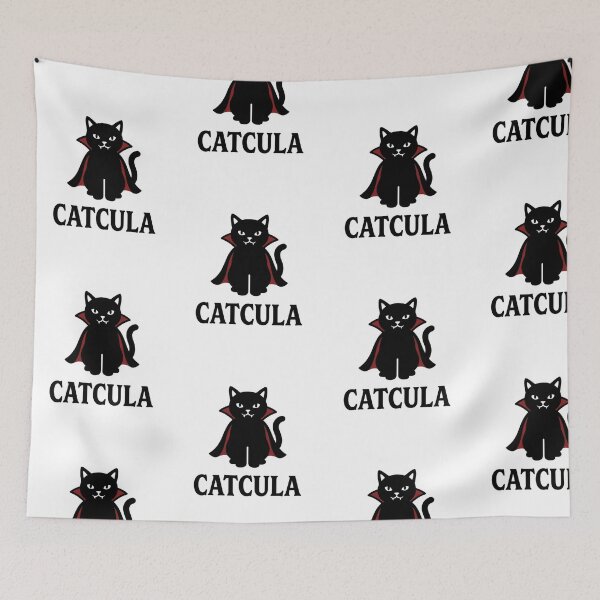 Item preview, Catcula Cute Vampire Black Cat Funny Halloween Pun Spooky Season designed and sold by raedattia.