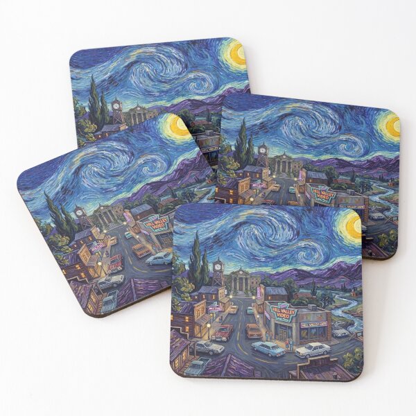 Item preview, Hill Valley 1980s Starry Night Sci Fi Landscape designed and sold by Bad-Decisions-Designs.