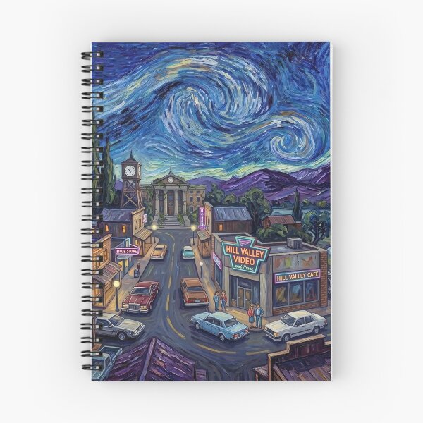 Item preview, Hill Valley 1980s Starry Night Sci Fi Landscape designed and sold by Bad-Decisions-Designs.
