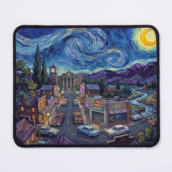Item preview, Hill Valley 1980s Starry Night Sci Fi Landscape designed and sold by Bad-Decisions-Designs.