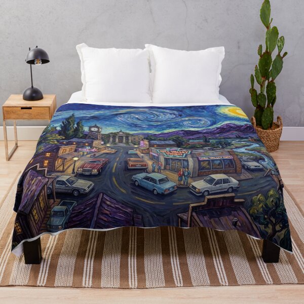 Item preview, Hill Valley 1980s Starry Night Sci Fi Landscape designed and sold by Bad-Decisions-Designs.