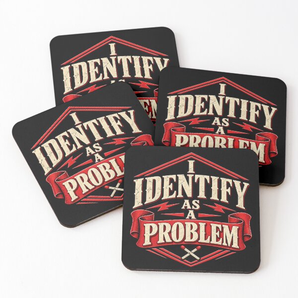 Item preview, I Identify as a Problem Sarcastic Badge designed and sold by InkStormPro.