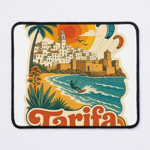 Item preview, Tarifa Spain Travel Souvenir - Retro Illustration designed and sold by VisualArtsOasis.