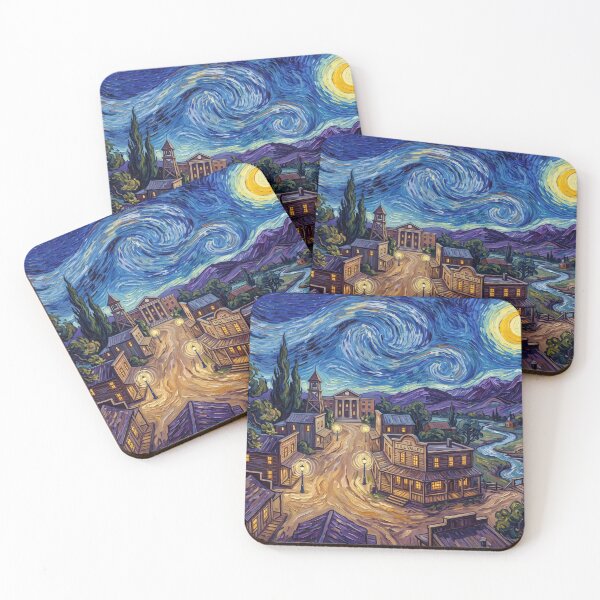 Item preview, Hill Valley 1860s Starry Night Western Landscape designed and sold by Bad-Decisions-Designs.