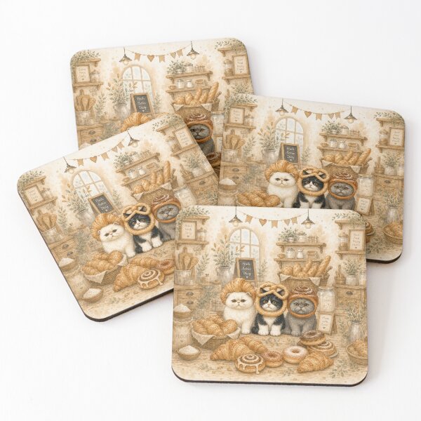 Item preview, Cats Wearing Pastry Hats designed and sold by prettykaler.