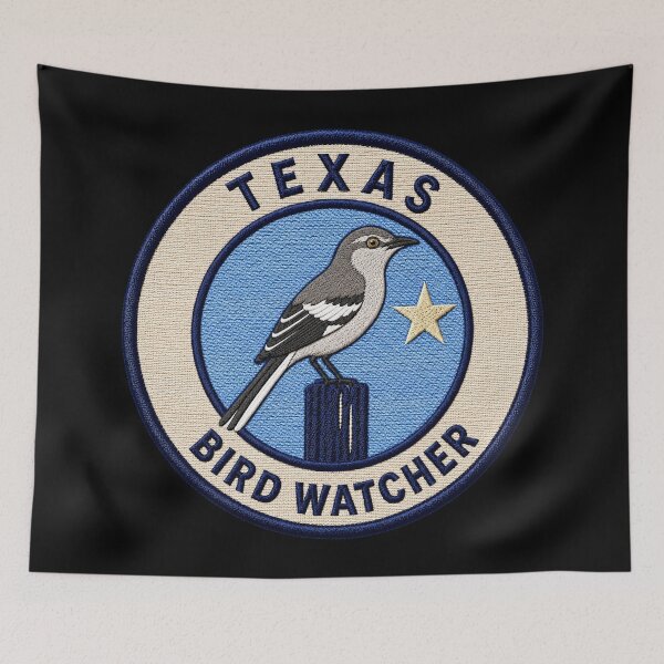 Item preview, Texas Bird Watcher – Northern Mockingbird Patch designed and sold by The-Drip-Studio.