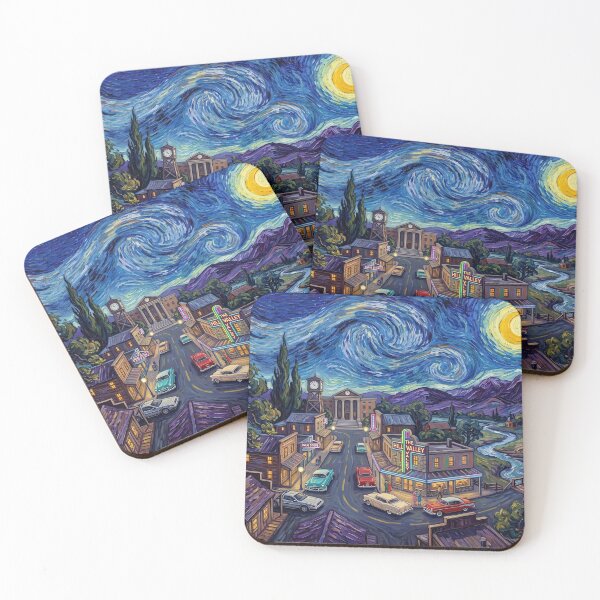 Item preview, Hill Valley 1950s Starry Night Retro Landscape designed and sold by Bad-Decisions-Designs.