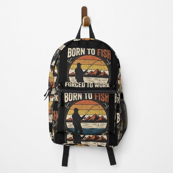 Item preview, Born to Fish Forced to Work Distresed Retro Vintage designed and sold by ZanyPaintbrush.
