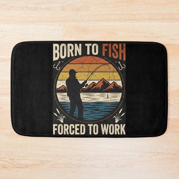 Item preview, Born to Fish Forced to Work Distresed Retro Vintage designed and sold by ZanyPaintbrush.