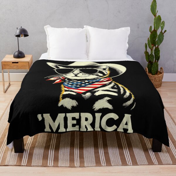 Item preview, Merica Patriotic Cat American Cowboy designed and sold by CharlieConon.