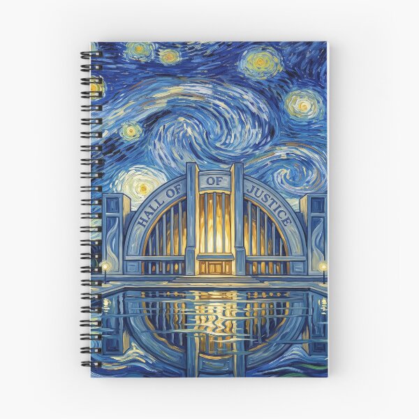 Item preview, Hall of Justice Starry Night Comic Landscape designed and sold by Bad-Decisions-Designs.