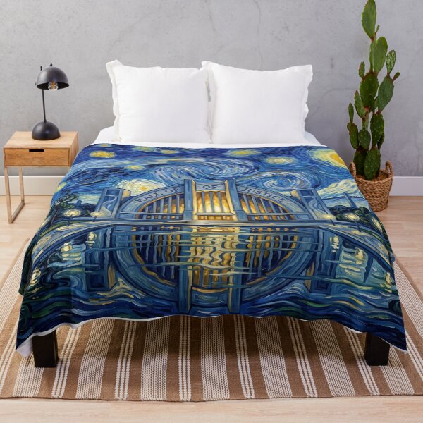 Item preview, Hall of Justice Starry Night Comic Landscape designed and sold by Bad-Decisions-Designs.