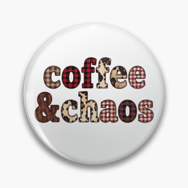 Item preview, Coffee & Chaos – Cozy Autumn Plaid Coffee Lover Design designed and sold by StickerNestYou.