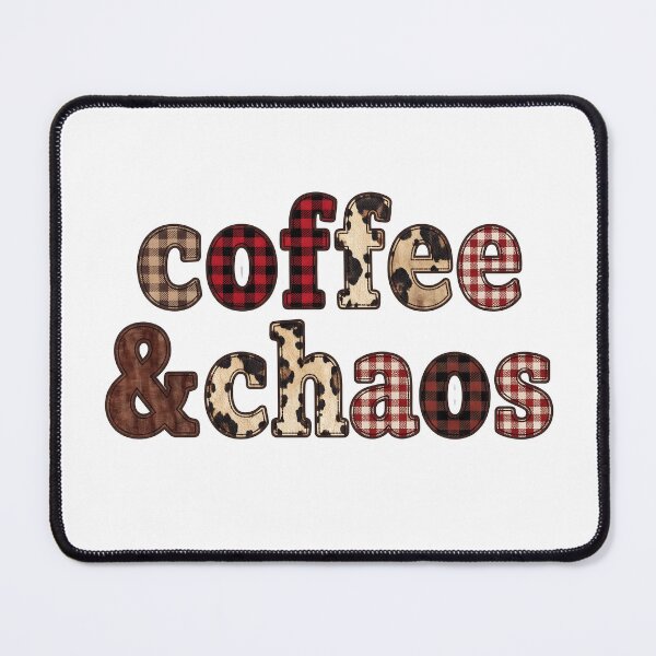Item preview, Coffee & Chaos – Cozy Autumn Plaid Coffee Lover Design designed and sold by StickerNestYou.