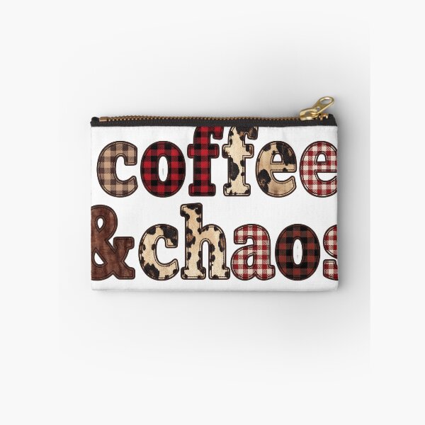Item preview, Coffee & Chaos – Cozy Autumn Plaid Coffee Lover Design designed and sold by StickerNestYou.