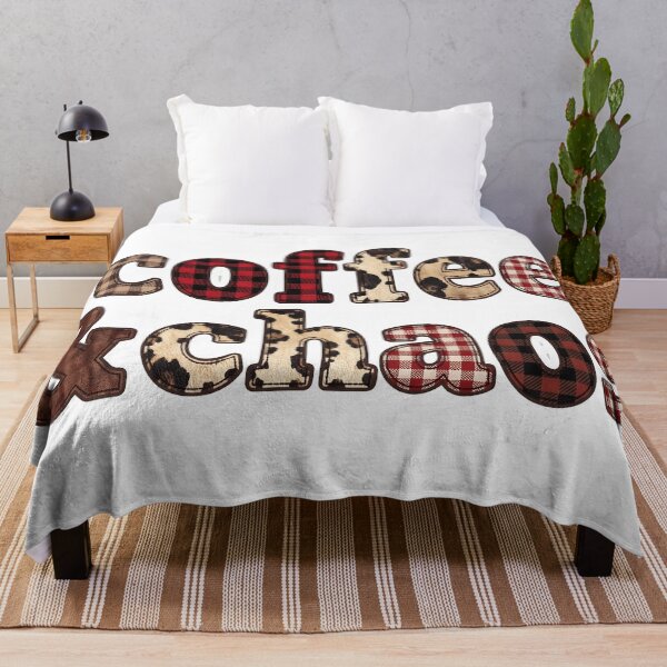 Item preview, Coffee & Chaos – Cozy Autumn Plaid Coffee Lover Design designed and sold by StickerNestYou.