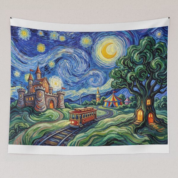 Item preview, Kingdom of Make Believe Starry Night Fantasy Landscape designed and sold by Bad-Decisions-Designs.