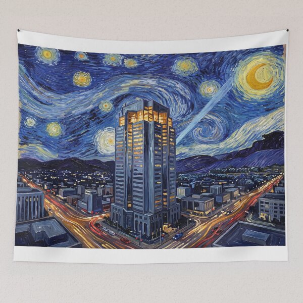 Item preview, Nakatomi Plaza Starry Night Action Landscape designed and sold by Bad-Decisions-Designs.