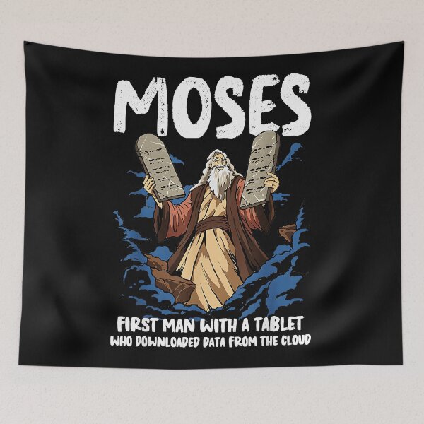 Item preview, Moses First Man With A Tablet Who Downloaded Data From The Cloud IT Professional Programmer Gift Bible Humor designed and sold by CharlieConon.