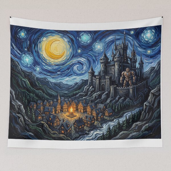 Item preview, Latveria Starry Night Comic Landscape designed and sold by Bad-Decisions-Designs.
