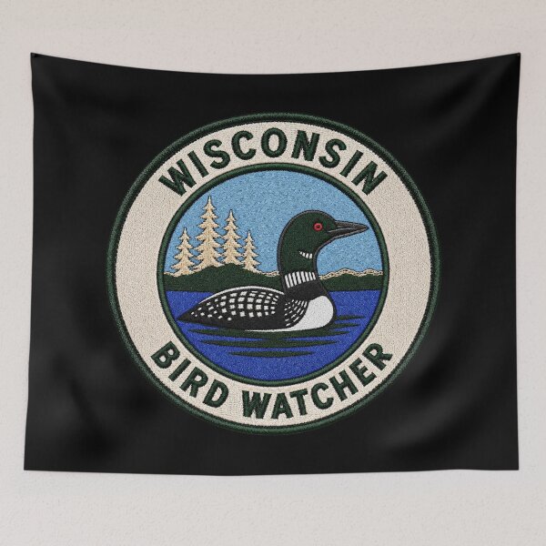 Item preview, Wisconsin Bird Watcher – Common Loon Lake Patch designed and sold by The-Drip-Studio.