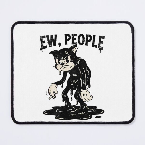 Item preview, Ew People Grumpy Black Cat Vintage Cartoon designed and sold by DripCultureLab.