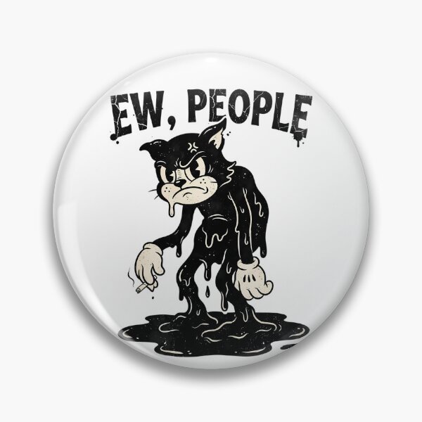 Item preview, Ew People Grumpy Black Cat Vintage Cartoon designed and sold by DripCultureLab.