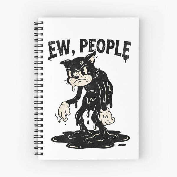 Item preview, Ew People Grumpy Black Cat Vintage Cartoon designed and sold by DripCultureLab.