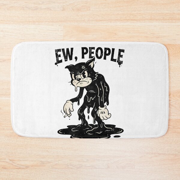 Item preview, Ew People Grumpy Black Cat Vintage Cartoon designed and sold by DripCultureLab.